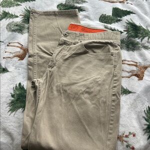 Men's urban pipeline 32 x 34 Tan flat front relaxed straight khaki Pants